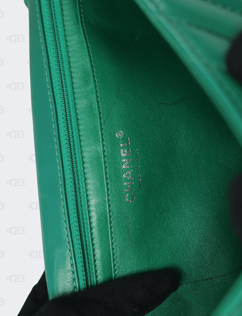 Chanel Lambskin Chevron Quilted Jumbo Single Flap Bag