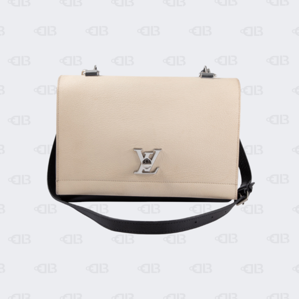 Louis Vuitton Black/Beige Leather Lockme II Bag