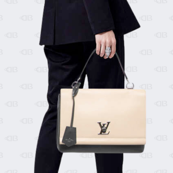 Louis Vuitton Black/Beige Leather Lockme II Bag