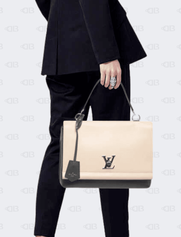 Louis Vuitton Black/Beige Leather Lockme II Bag