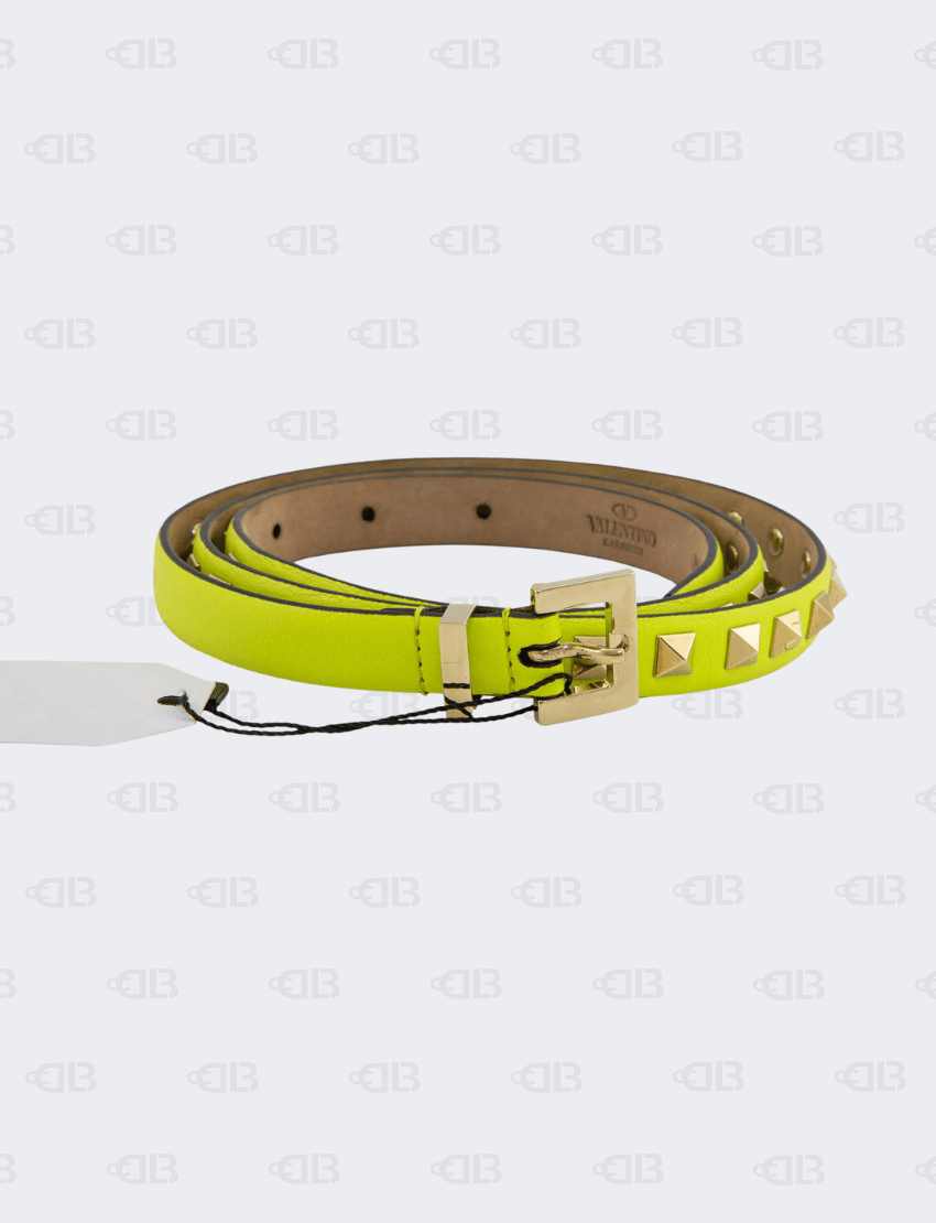 Valentino Rockstud Belt Neon Green