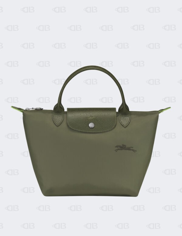 Longchamp Green Nylon and Leather Small Le Pliage Tote