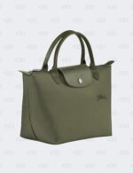 Longchamp Green Nylon and Leather Small Le Pliage Tote