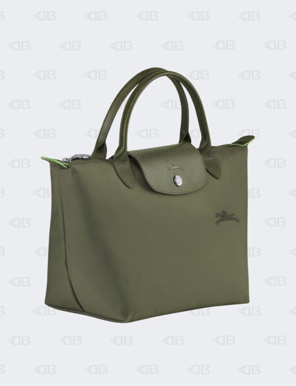 Longchamp Green Nylon and Leather Small Le Pliage Tote
