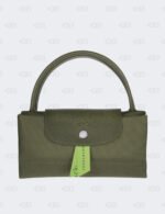 Longchamp Green Nylon and Leather Small Le Pliage Tote
