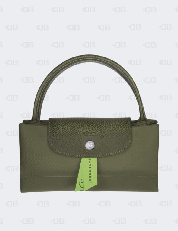 Longchamp Green Nylon and Leather Small Le Pliage Tote