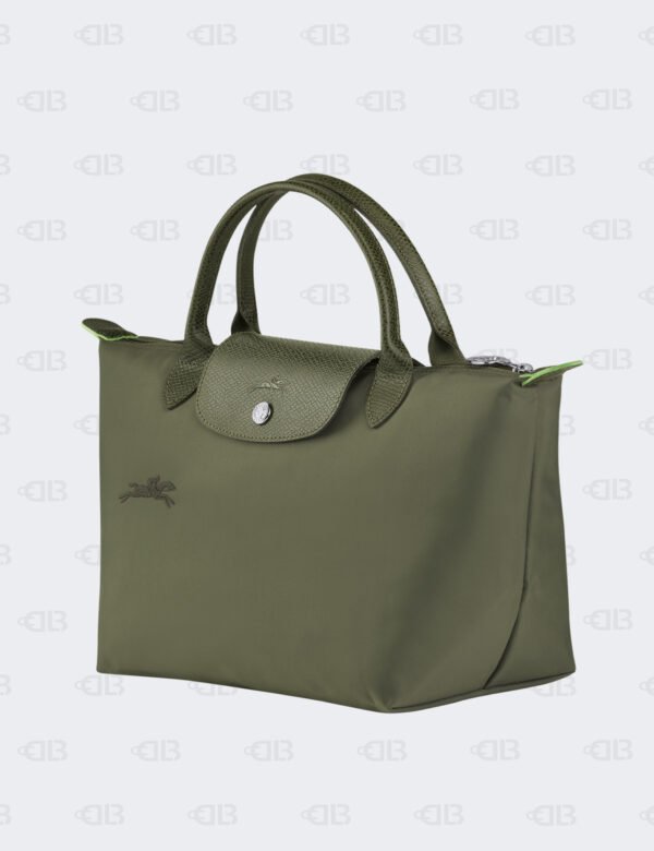 Longchamp Green Nylon and Leather Small Le Pliage Tote