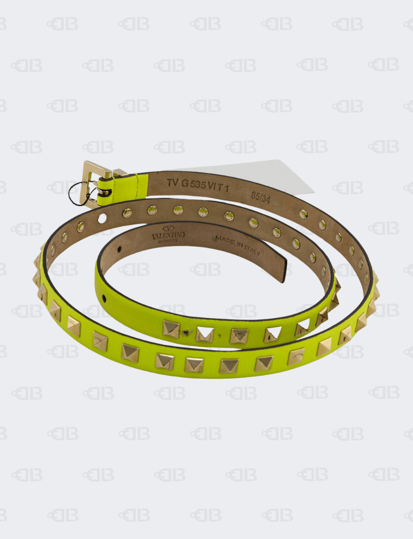 Valentino Rockstud Belt Neon Green
