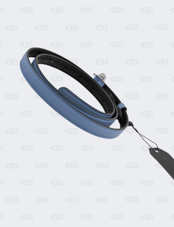 Gucci Light Blue Smooth Leather Slim Double G Belt