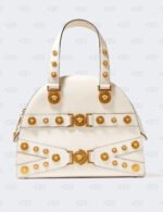 Versace Small Tribute Medallion Handbag In Bianco