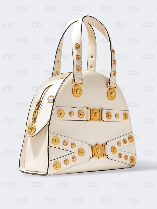 Small Tribute Medallion Handbag In Bianco