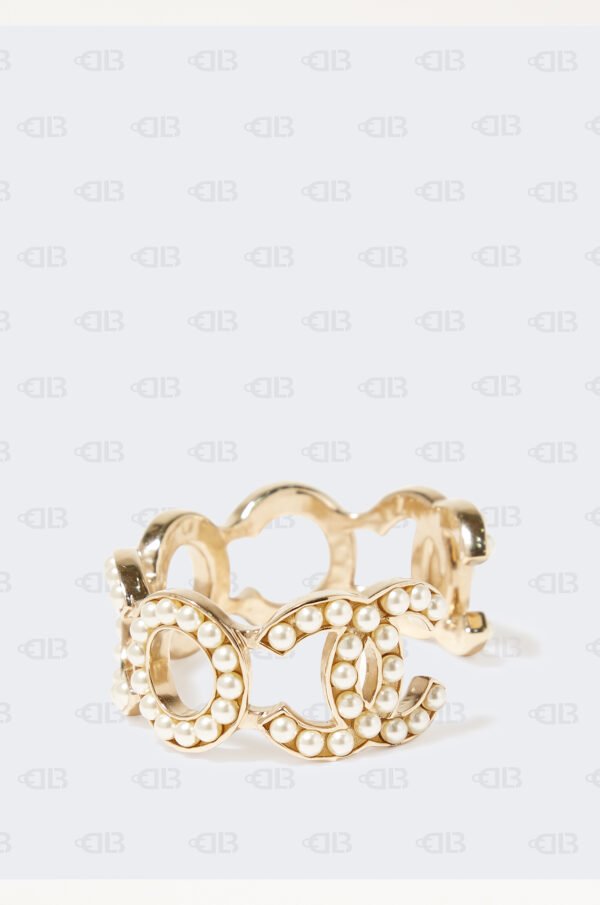 Chanel 2021 Pearl Coco CC Cuff Bracelet