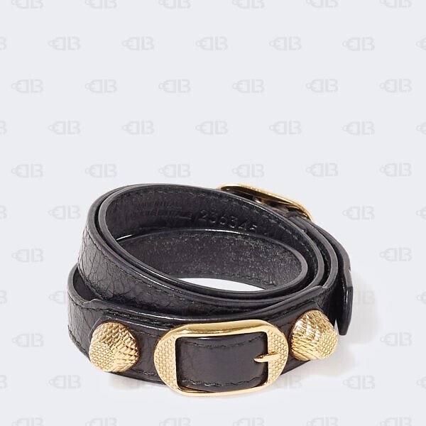 Balenciaga Giant Gold Triple Tour Black Bracelet