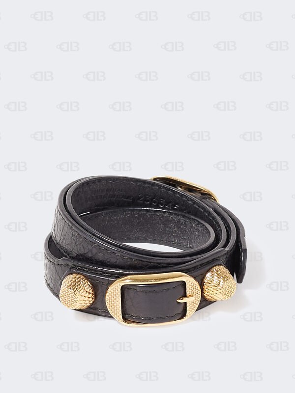 Balenciaga Giant Gold Triple Tour Black Bracelet