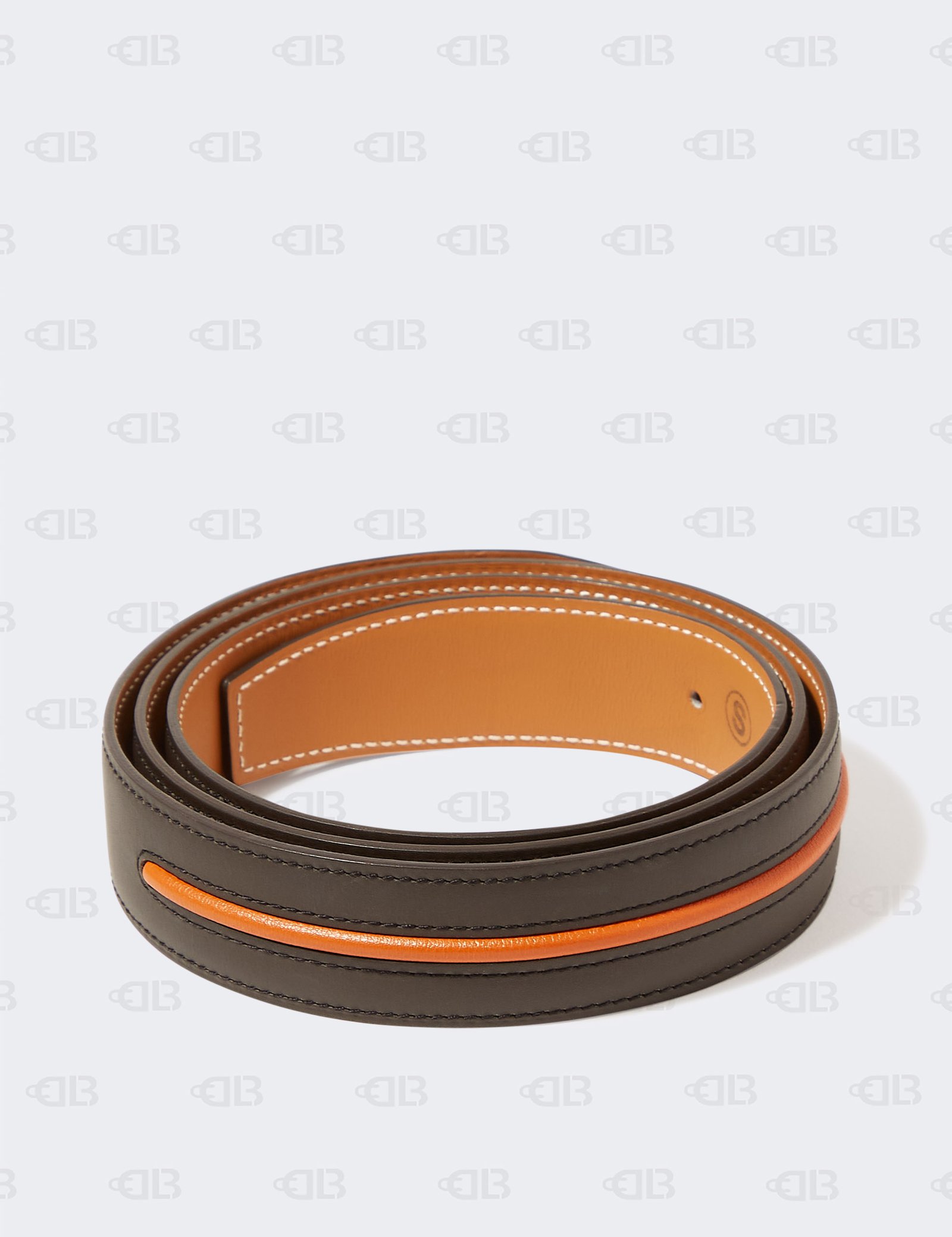 HERMES brown orange  Reversible Belt Strap