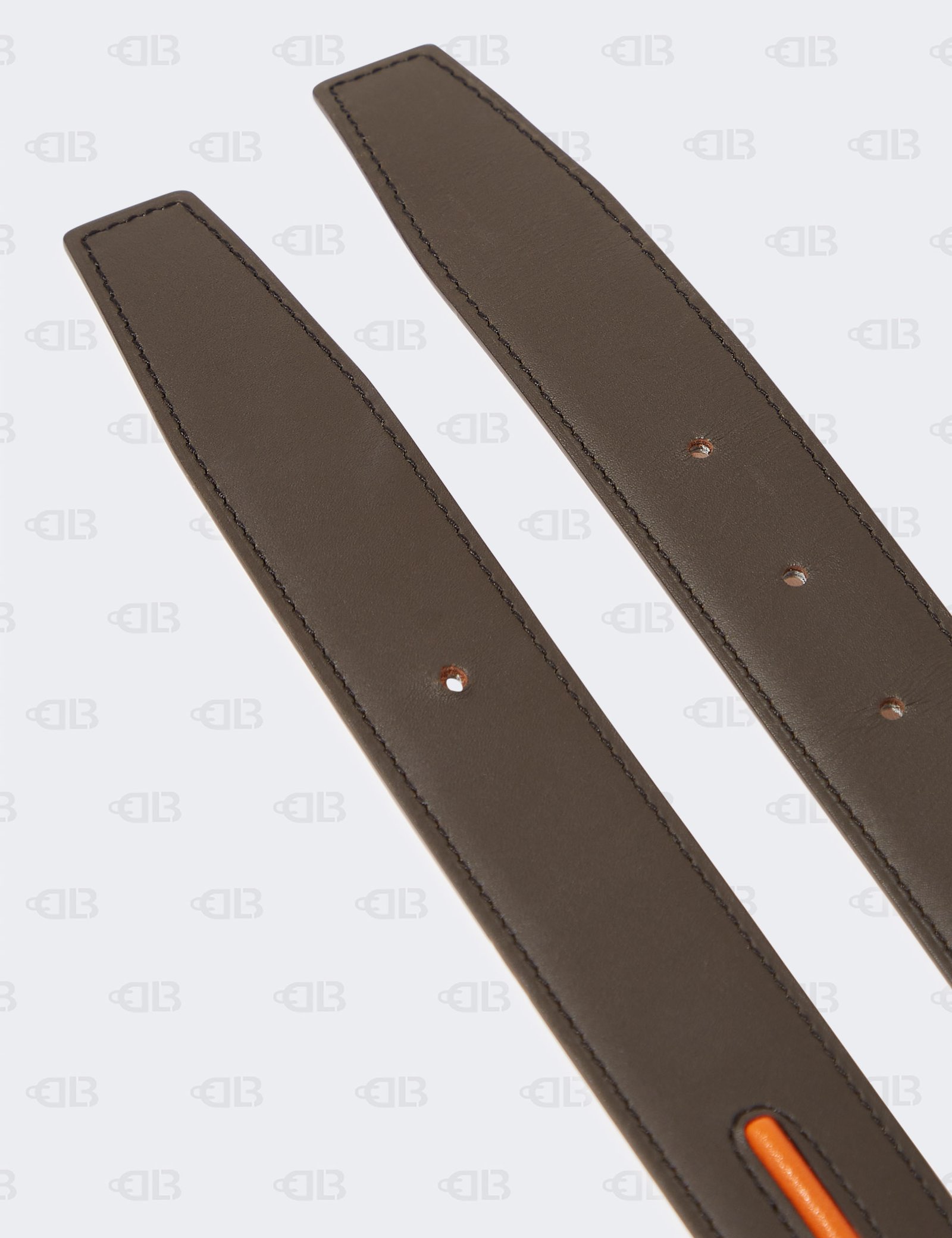 HERMES brown orange  Reversible Belt Strap