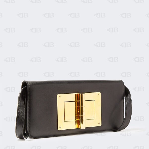 Tom Ford Black Leather Natalia Wristlet Clutch