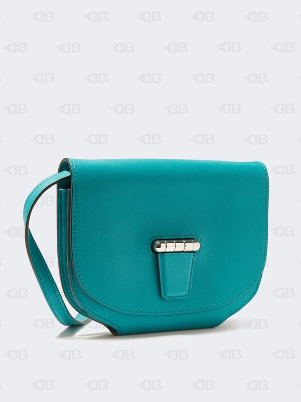 Hermes Teal Swift Leather Convoyeur Mini Messenger Crossbody Shoulder Bag