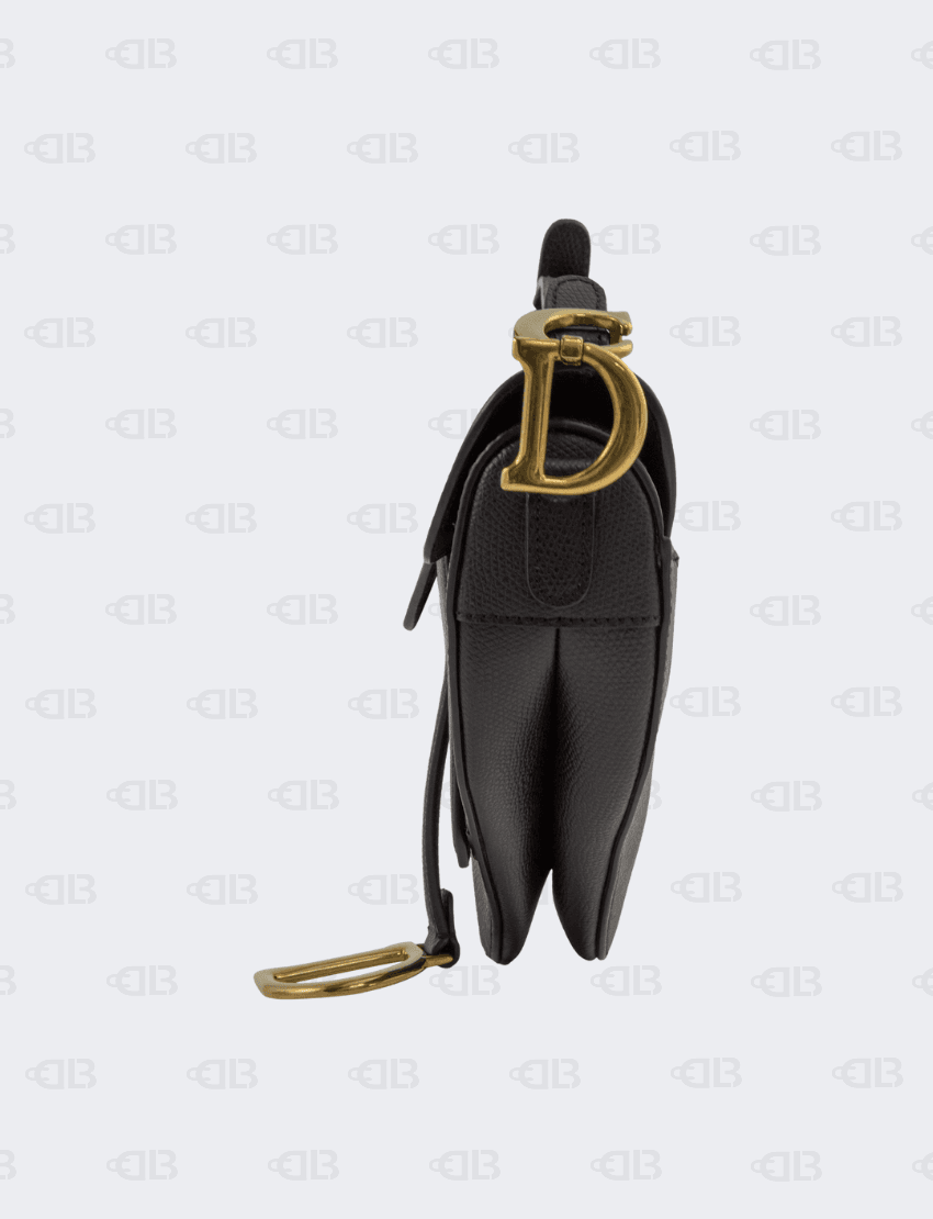 Christian Dior Black Small Saddle Bag