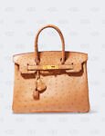 Hermes Camel Ostrich Gold Birkin 30 Bag