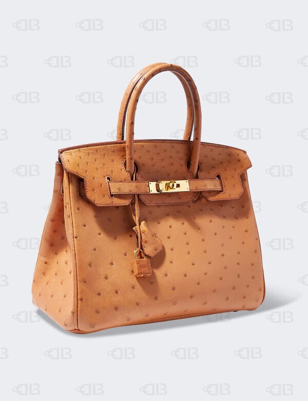 Hermes Camel Ostrich Gold Birkin 30 Bag