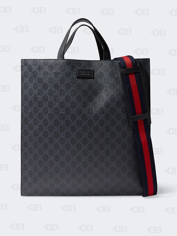 Gucci Black Canvas GG Supreme Tall Tote Bag