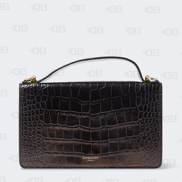 Givenchy Medium Gv3 Croc Embossed Crossbody Bag