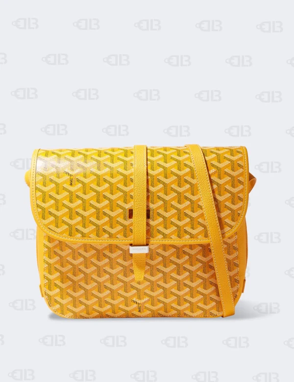 Goyard Yellow Goyardine Coated Canvas Belvedere PM Bag