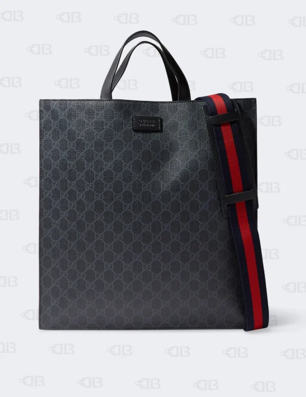 Gucci Black Canvas GG Supreme Tall Tote Bag