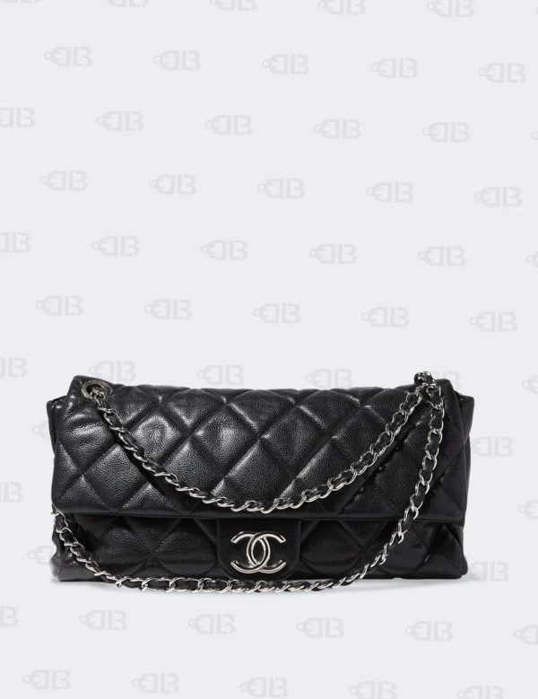 CHANEL Caviar Quilted Jumbo Easy Flap Black