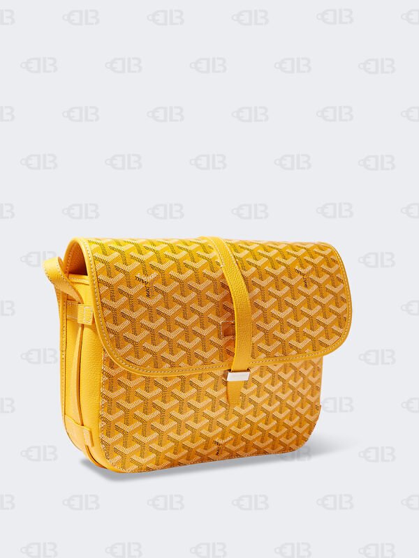 Goyard Yellow Goyardine Coated Canvas Belvedere PM Bag