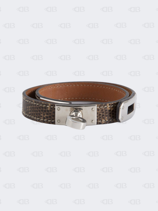 Hemes Kelly Double Tour  Bracelet Lizard Brown