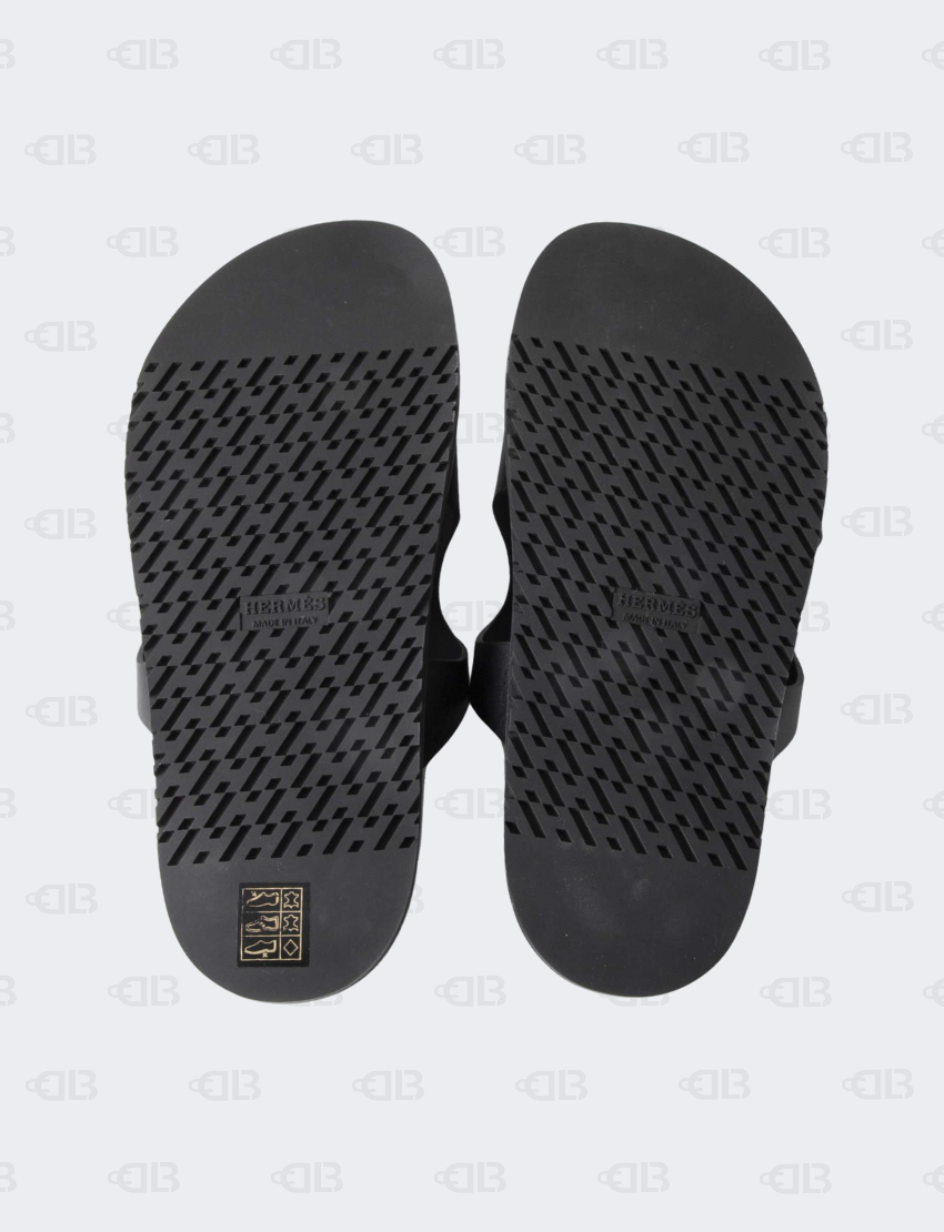 Hermes Calfskin Black Edith Sandals Size 39