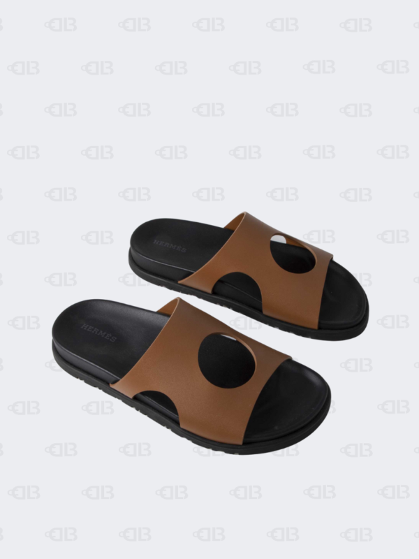 Hermes Calfskin Brown Edith Sandals Size 38