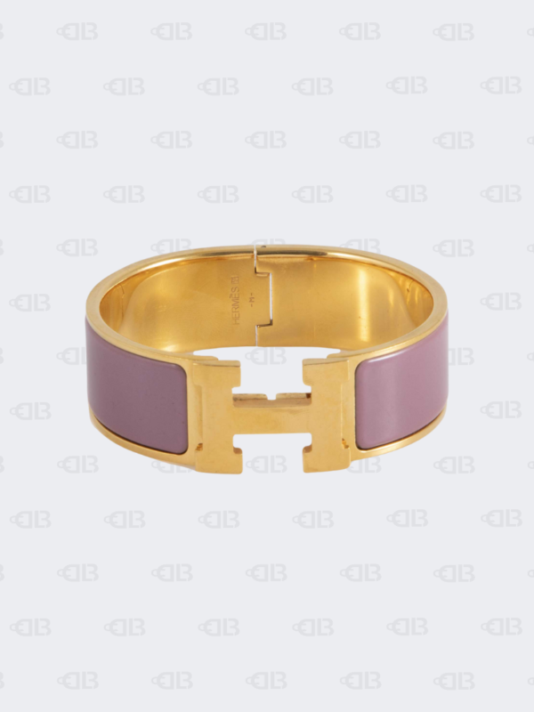 Hermes  Enamel Wide Clic Clac H Bracelet PM Parme