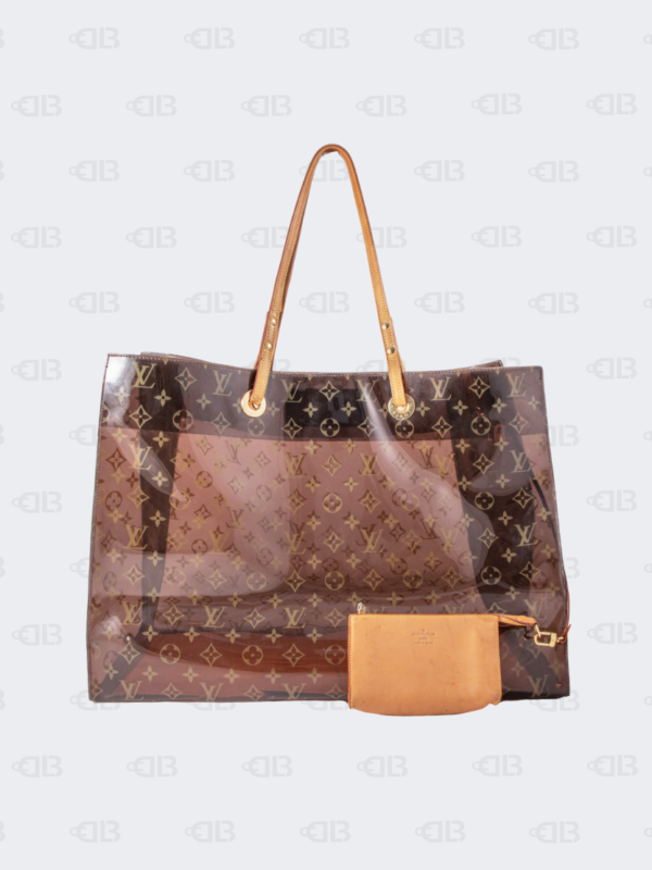 Louis Vuitton Sac Cabas Clear Translucent Monogram Brown Gm Tote