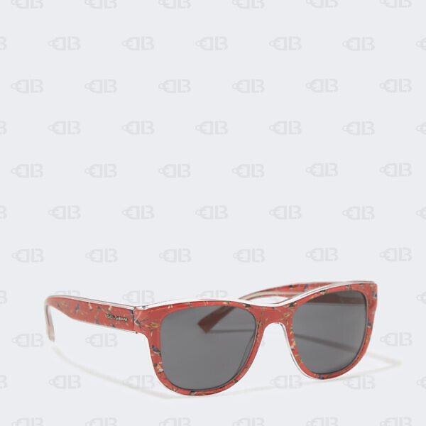 Dolce & Gabbana Red  Print Square Sunglasses