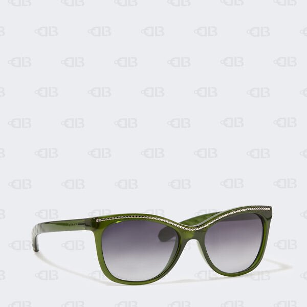 Chanel Cat Eye Chain Sunglasses Green