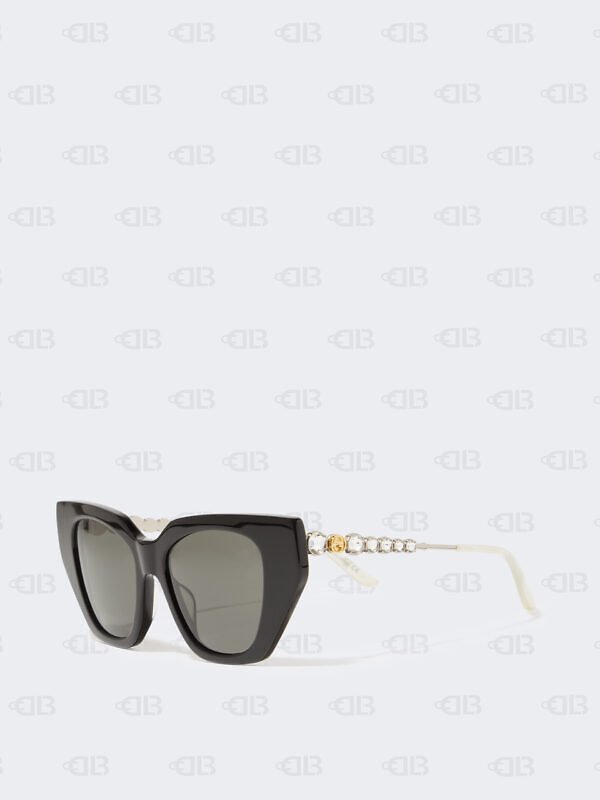 Gucci - Cat-Eye Acetate Sunglasses - Black