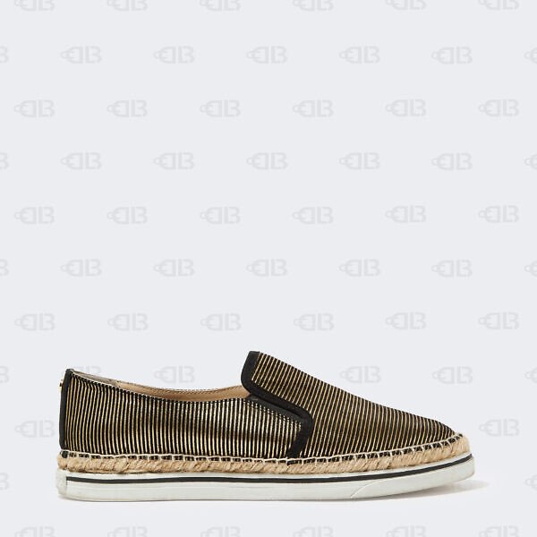 Jimmy Choo Black/Gold Suede Dawn Espadrille Sneakers