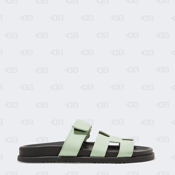 Hermes Vert Jade Epsom Leather Chypre Sandals