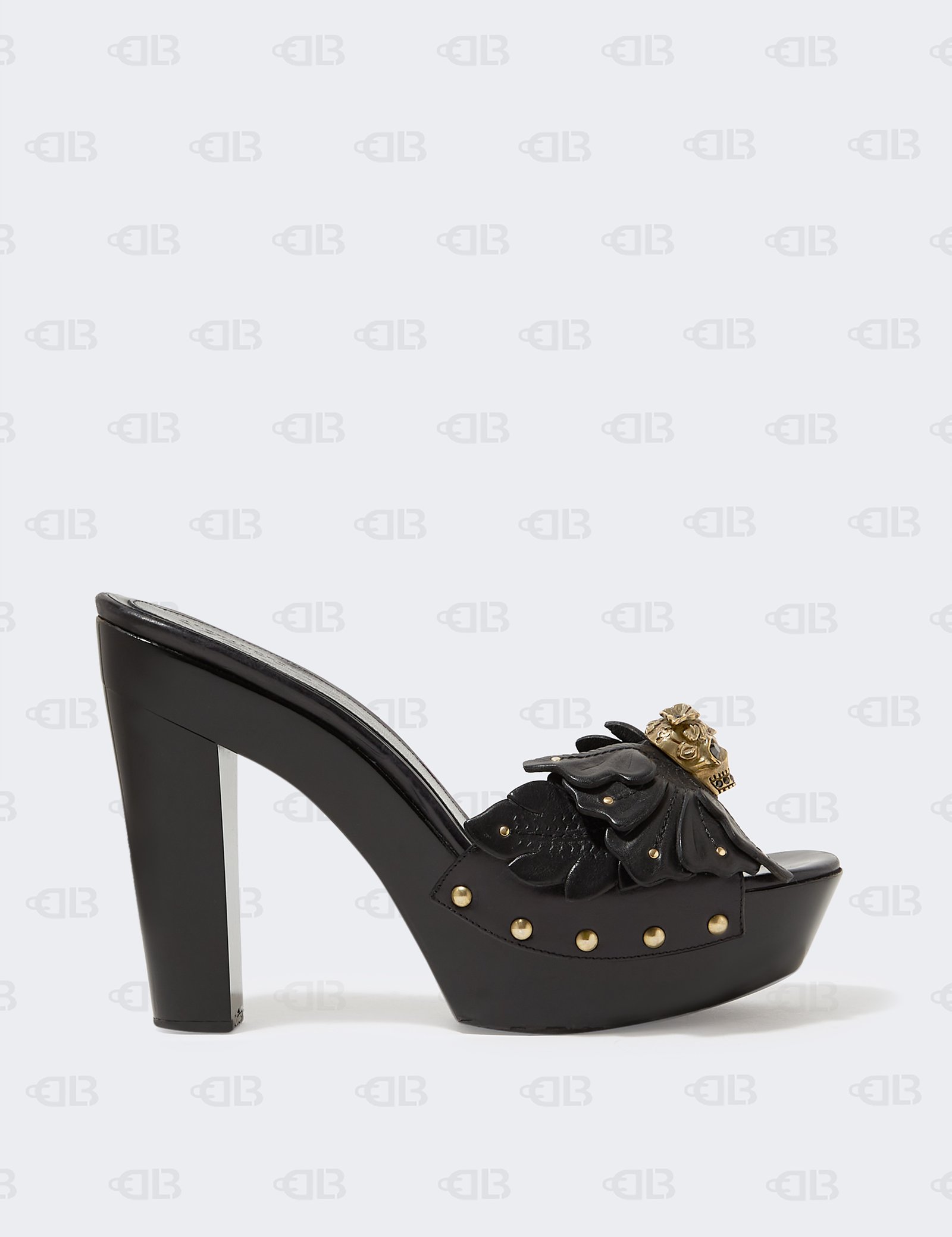 ALEXANDER MCQUEEN Leather Mules with Decor