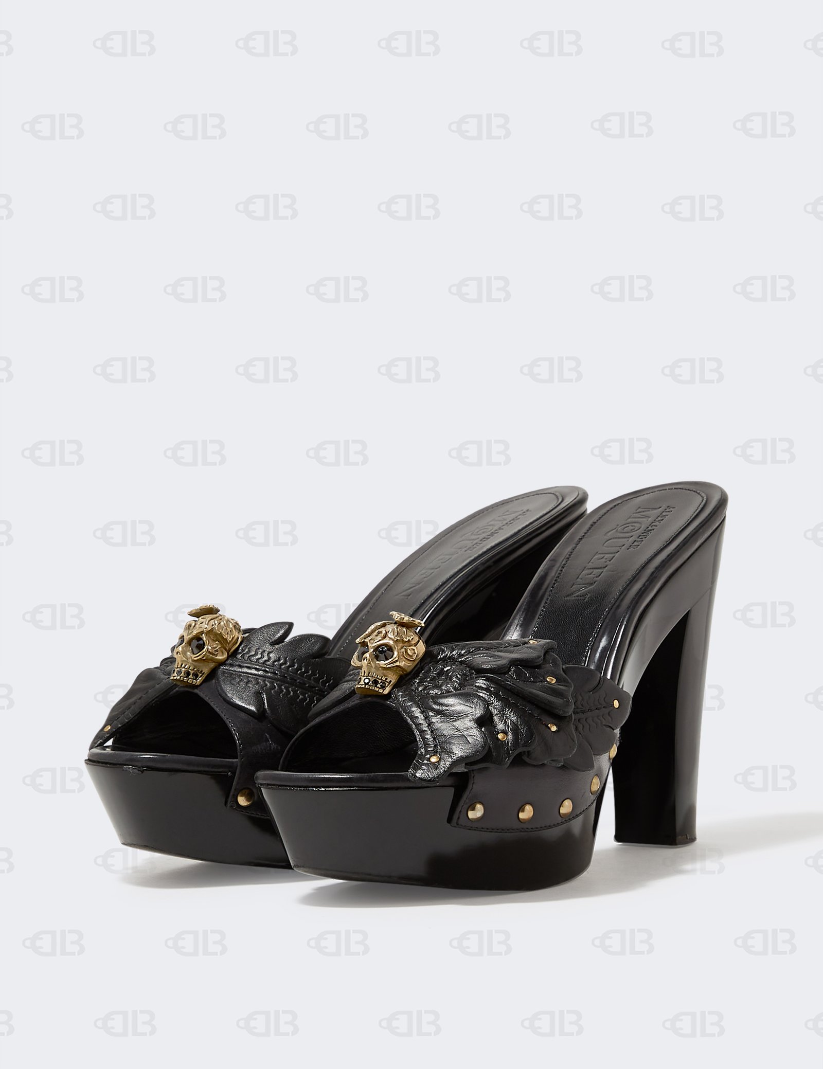 ALEXANDER MCQUEEN Leather Mules with Decor
