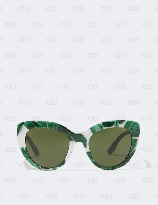 DOLCE & GABBANA BANANA LEAF CAT EYE SUNGLASSES