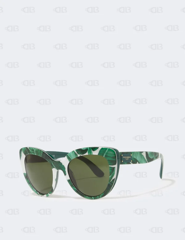 DOLCE & GABBANA BANANA LEAF CAT EYE SUNGLASSES