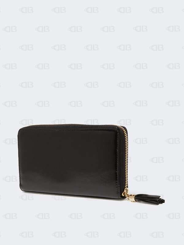 GUCCI Patent Calfskin Soho Zip Around Wallet Black