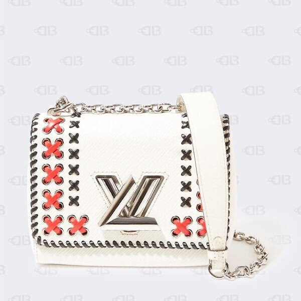 LOUIS VUITTON Epi Embroidered Twist Shoulder Bag PM White