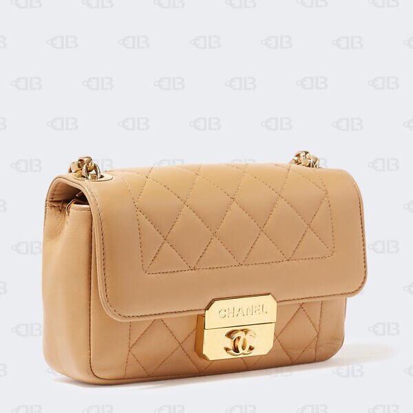 CHANEL  Lambskin Mini Chic With Me Flap Beige