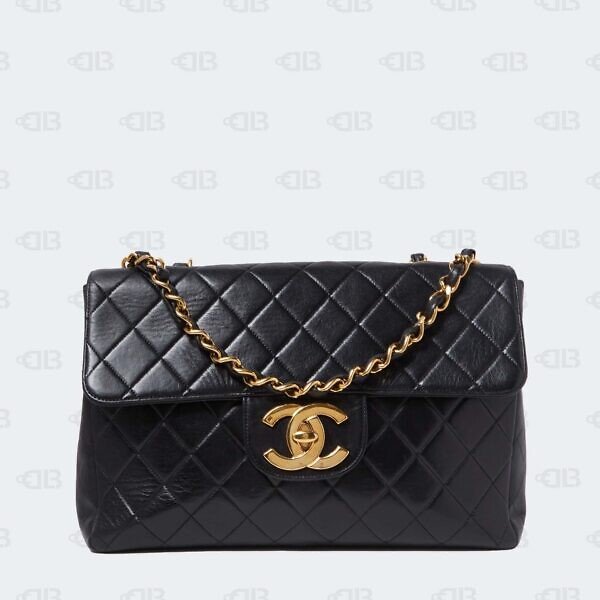 Chanel Black Quilted Leather Jumbo Classic Shoulder Flap Bag