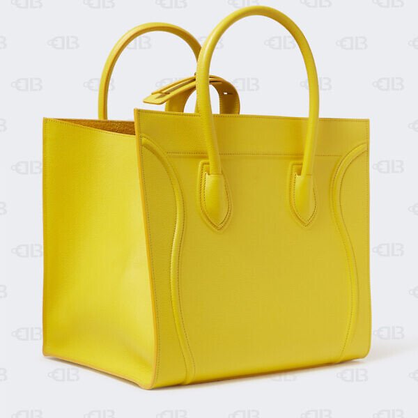 Celine Yellow Leather Mini Luggage Tote